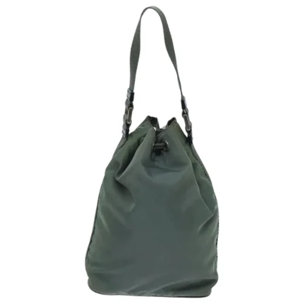 Prada Vintage Pre-owned Nylon handbags Green Dames
