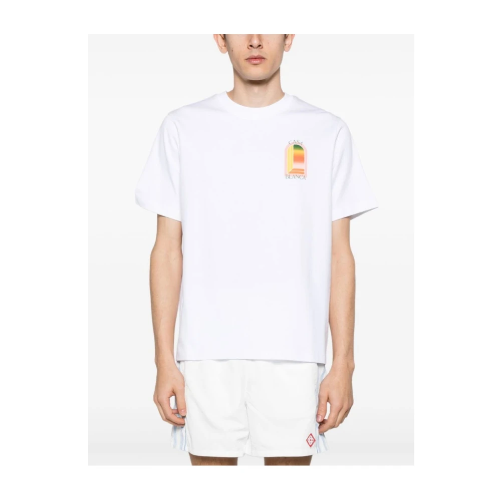 Casablanca Heren T-Shirt Stampa 001-23 White Heren