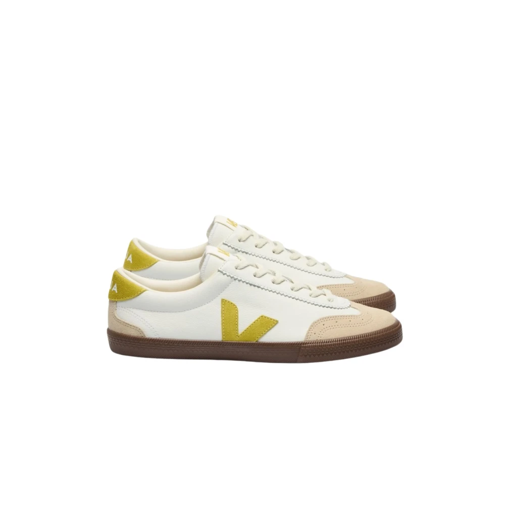 Veja Women's White Leather Liquor Bark Sneakers
