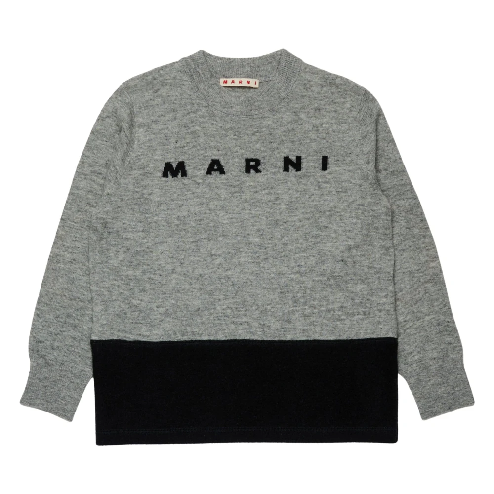Marni Unisex Kids Gray Wool Logo Jumper - Kids Knitwear - 10 Y - Kids