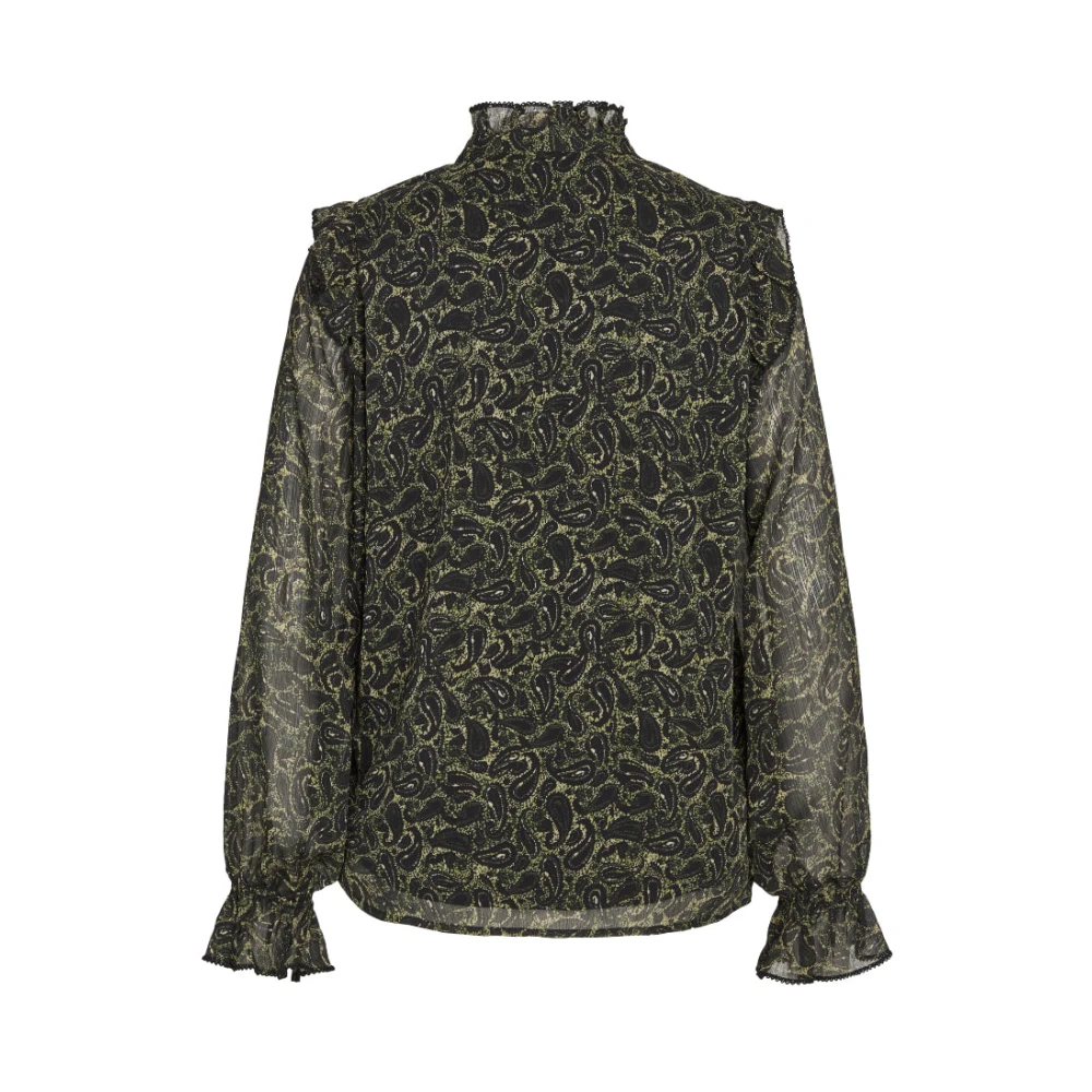 RUE de Femme Groene Fiona Blouse met Ruches Green Dames