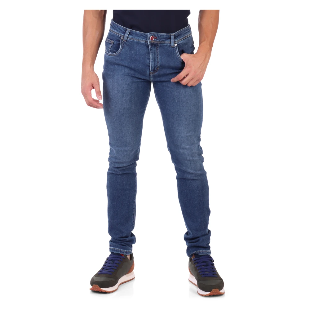 Replay Slim Fit Pure Cashmere Denim Jeans Blue Heren