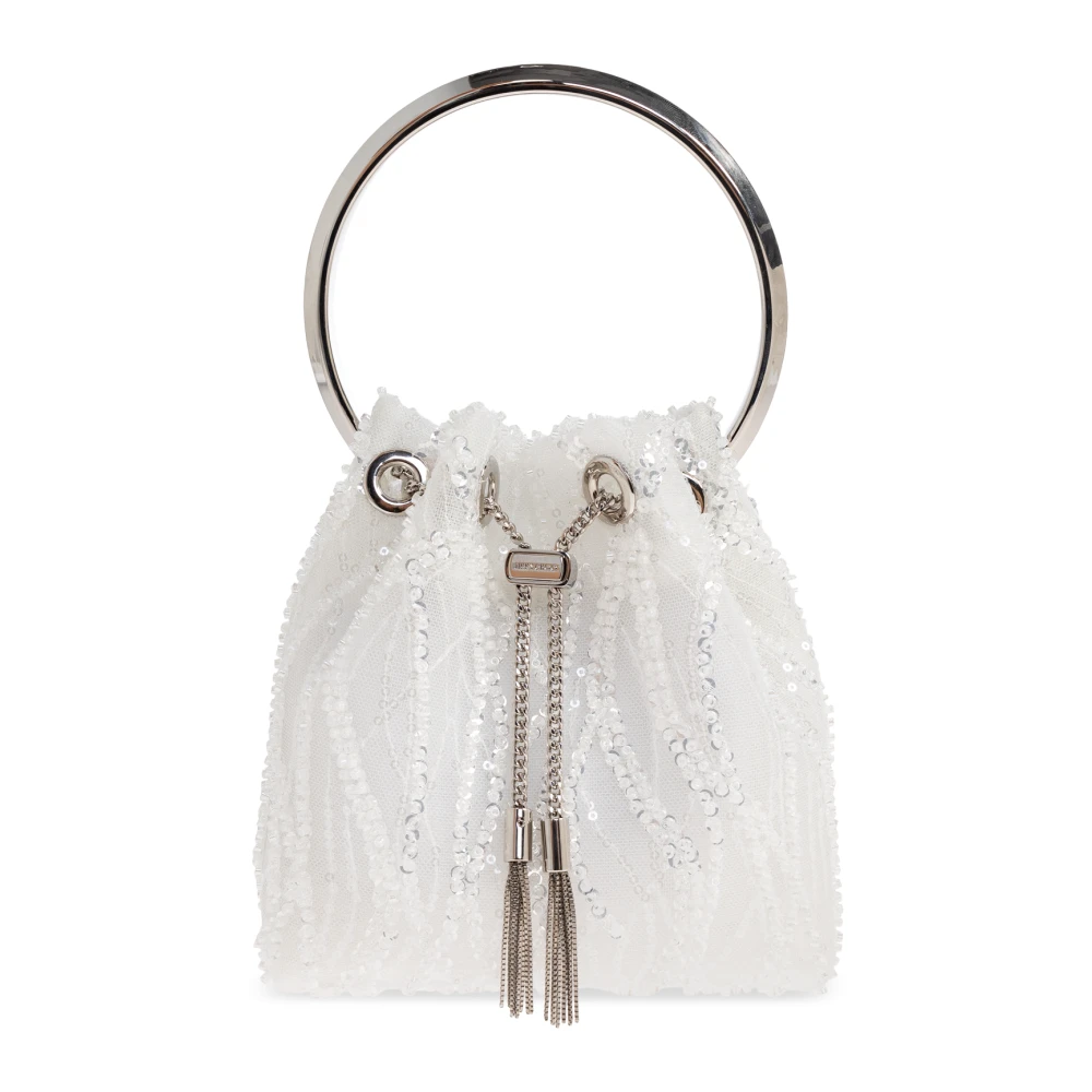 Jimmy Choo Women's White Bon Bon Handbag - Bucket Bags - One Size - Bags