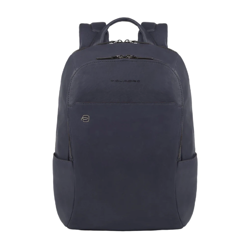 Piquadro Stijlvolle leren rugzak met gewatteerd compartiment Blue Heren