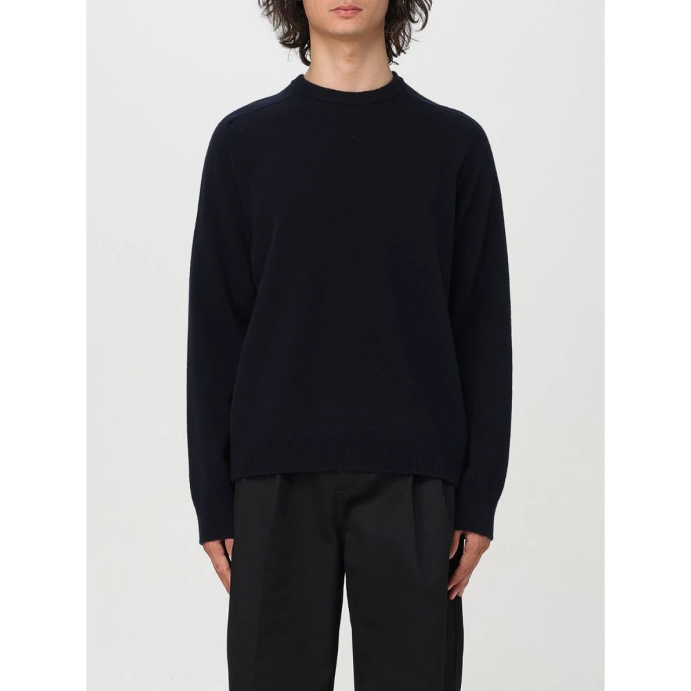 Maison Margiela Blauwe Wol Crew Neck Sweater Blue Heren