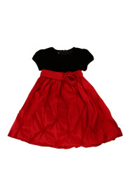 Rød/Svart  kjole i fløyel