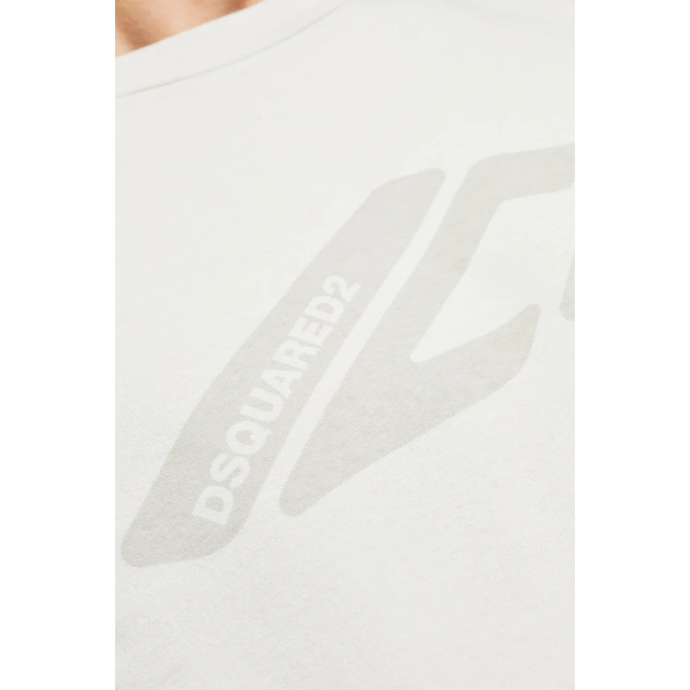 Dsquared2 T-shirt met bedrukt logo Gray Heren
