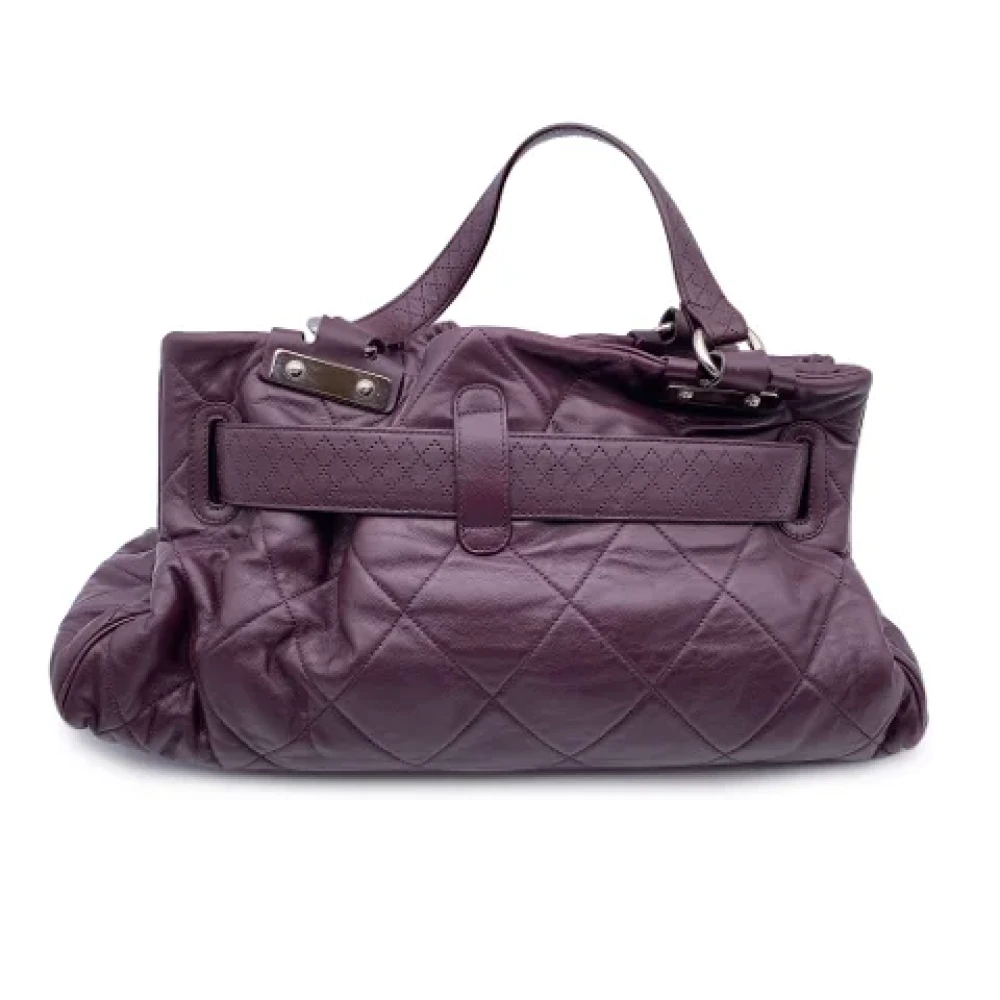 Chanel Vintage Pre-owned Leather handbags Purple Dames