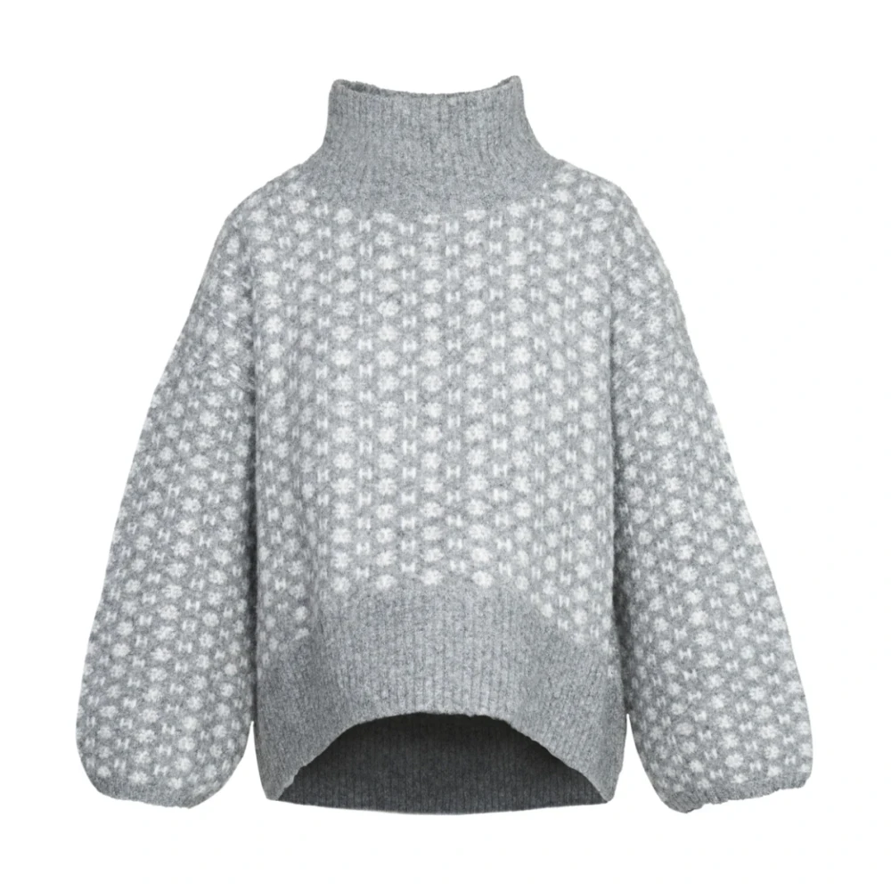 Hést Donkergrijze Melange Logo Sweater Gray Dames