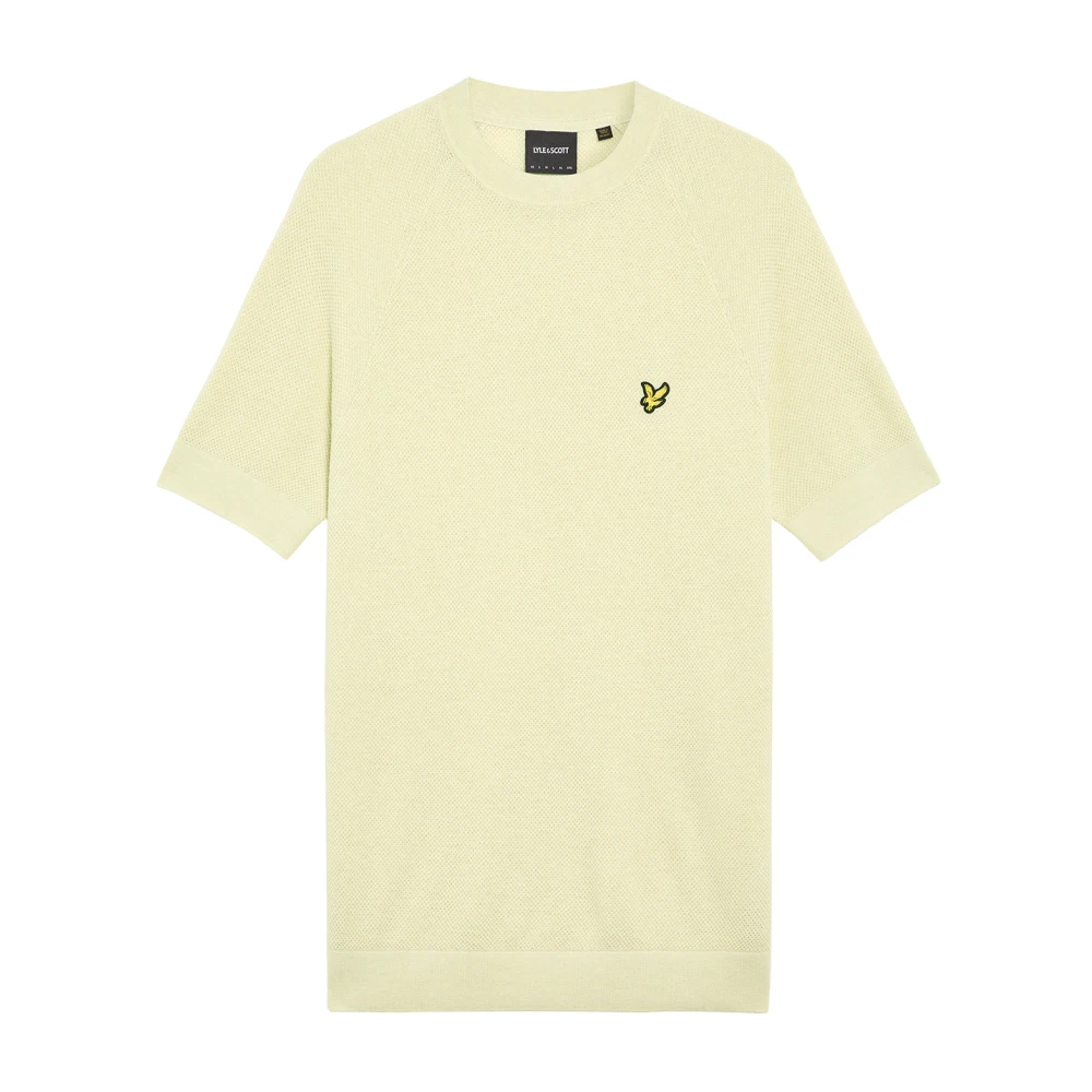 Lyle & Scott Mid Knits Linnenmix Gebreid T-shirt Yellow Heren