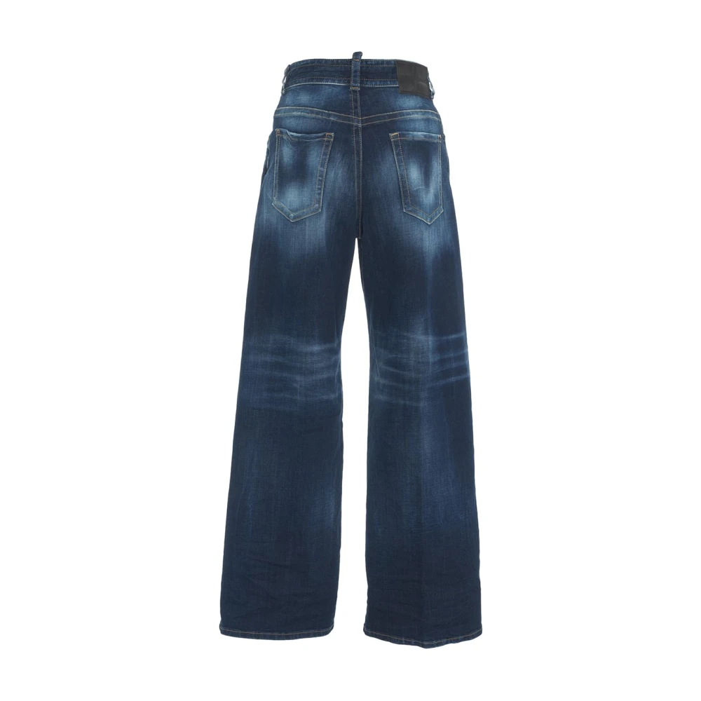 Dsquared2 Blauwe Wide Leg Jeans Elegante Stijl Blue Dames