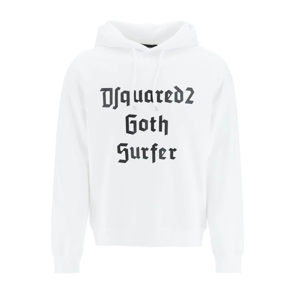 Dsquared2 Gedrukte Slogan Hoodie White Heren