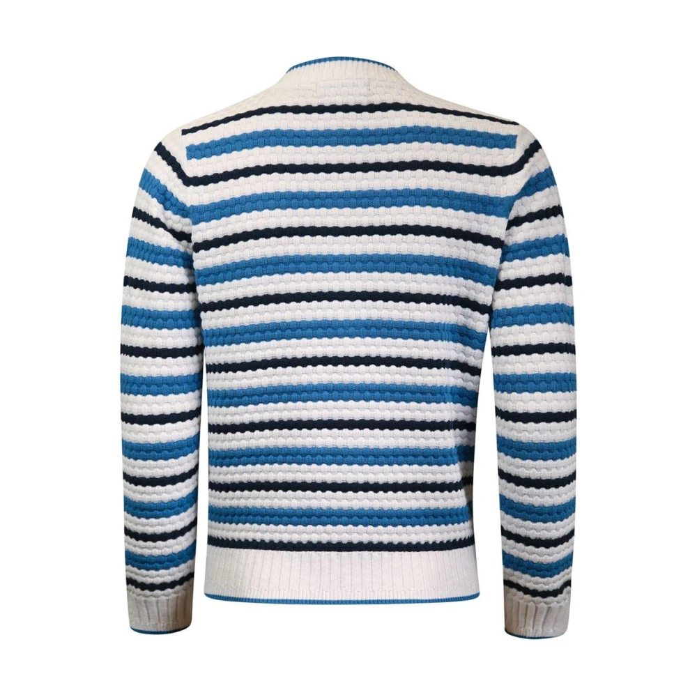 Roberto sarto Gestreepte Vest in Korenbloem Marine Wit Blue Dames