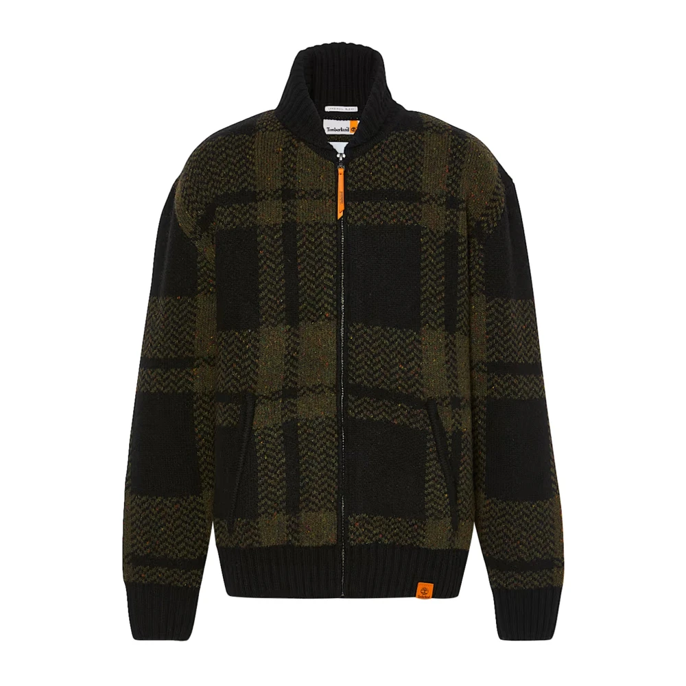 Timberland Geruite Heren Cardigan met Rits Green Heren