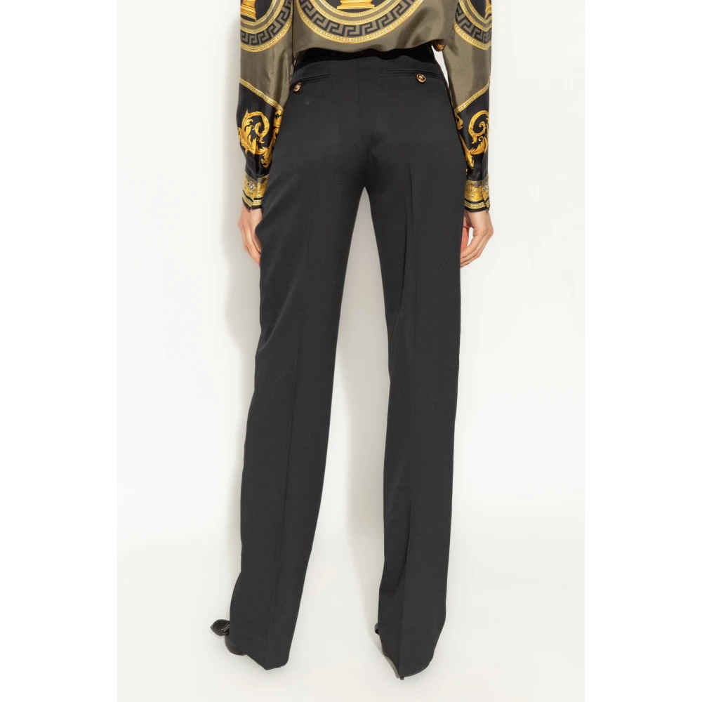 Versace Gekreukte broek Black Dames