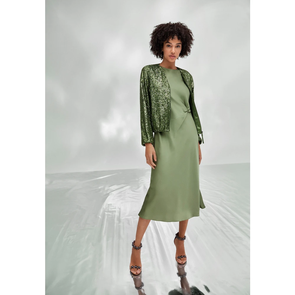Vera Mont Pailletten Blouson Jas Green Dames