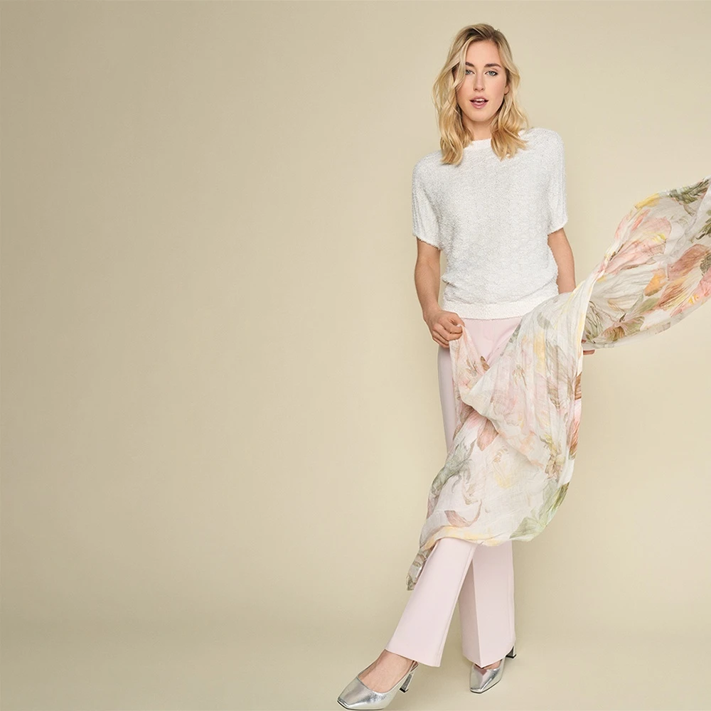 Marie Méro Witte Gebreide Pullover met Lurex White Dames