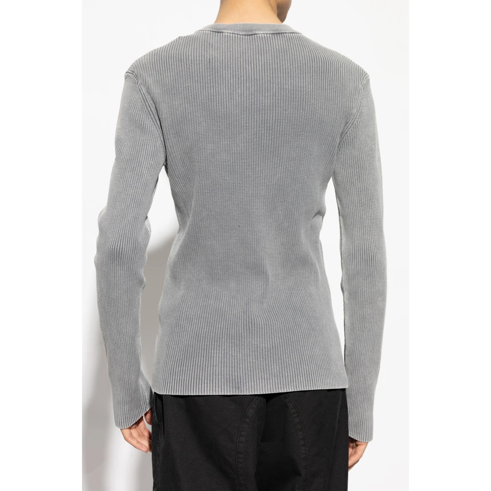 Diesel Ribbed Top Gray Heren