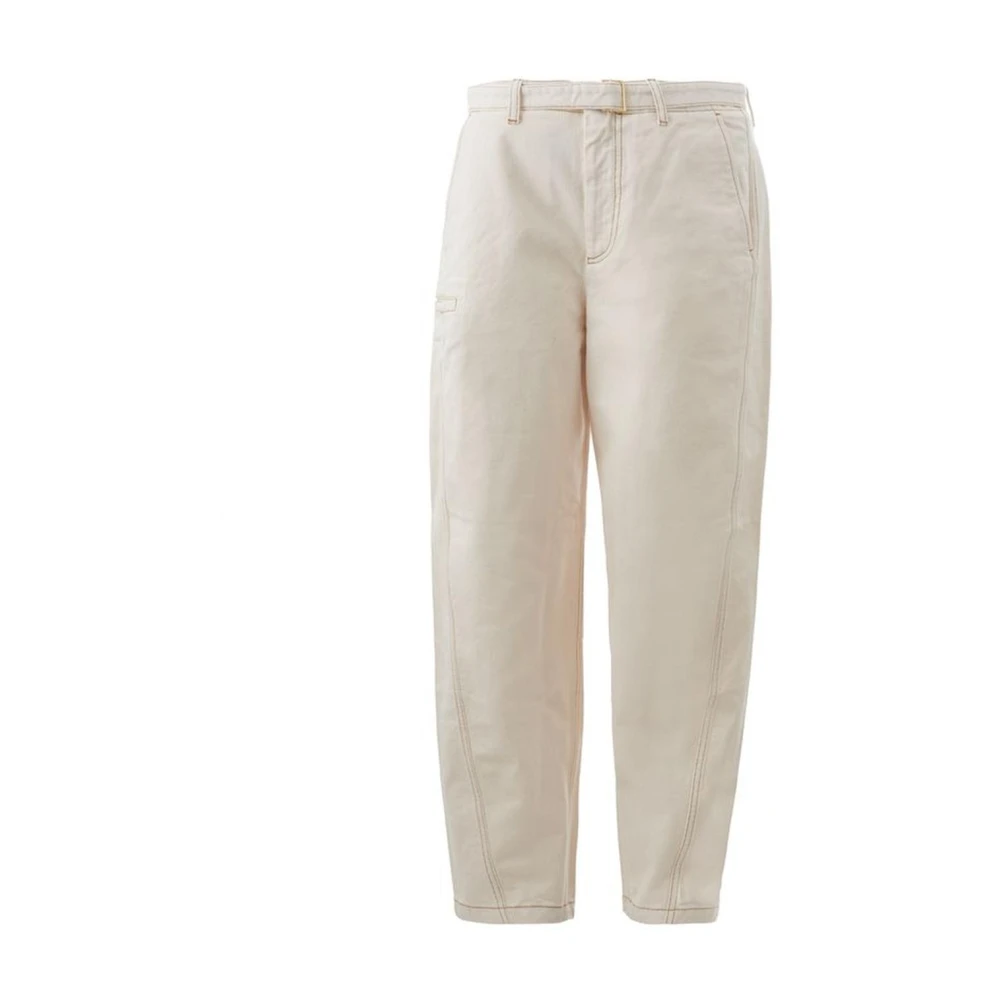 Emporio Armani Beige Katoenen Getailleerde Broek Heren Beige Heren