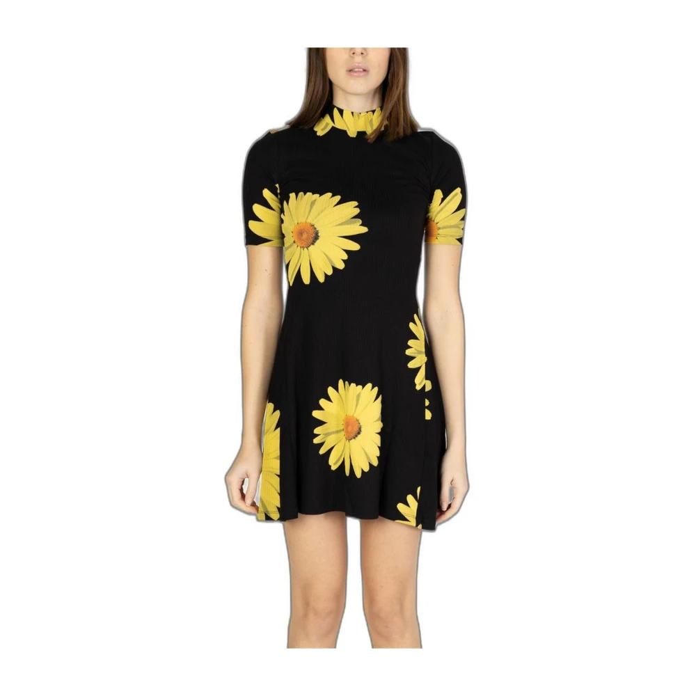 Desigual Zwarte Viscose Midi Jurk Black Dames