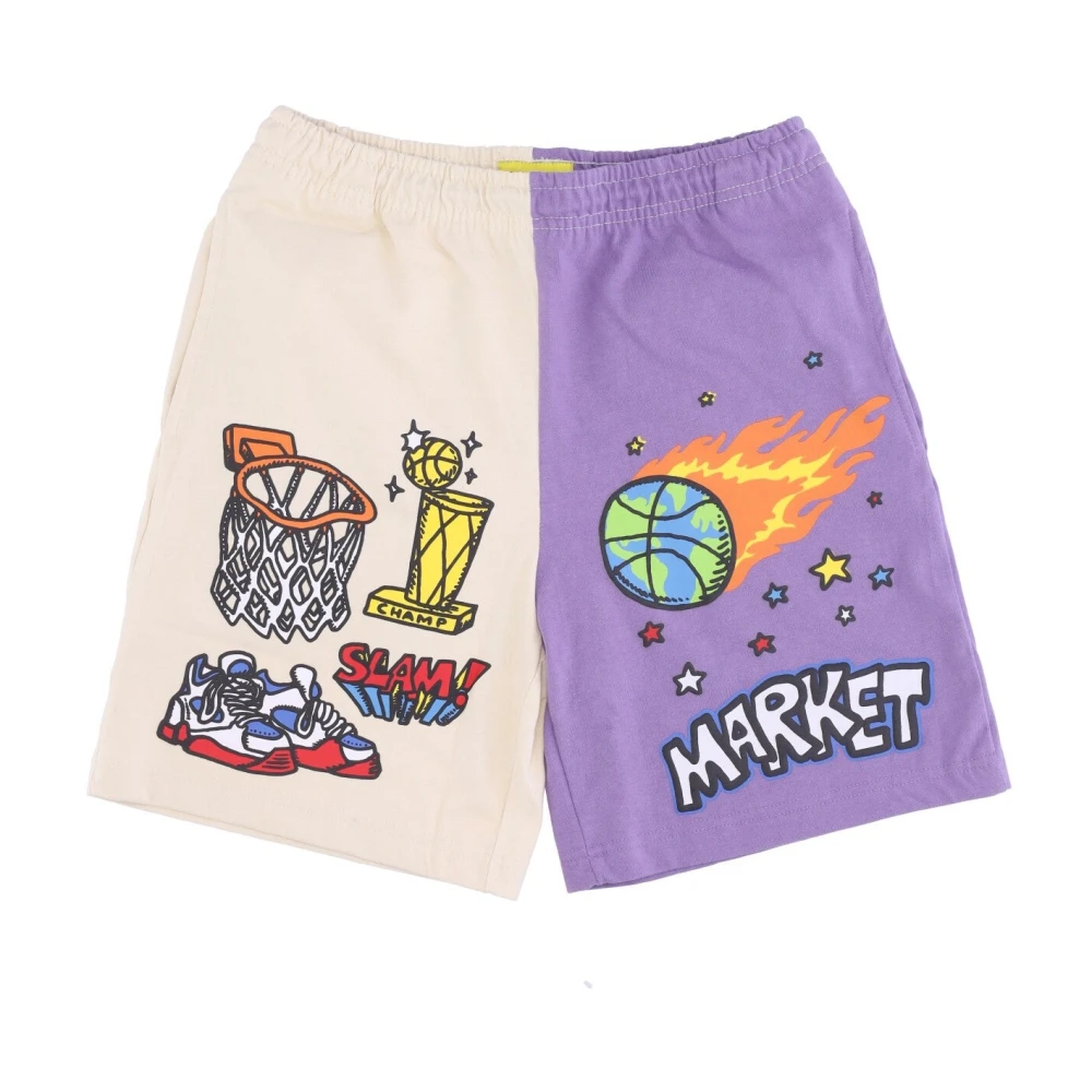 Market Memorabilia Wit Paarse Tracksuit Shorts Multicolor Heren