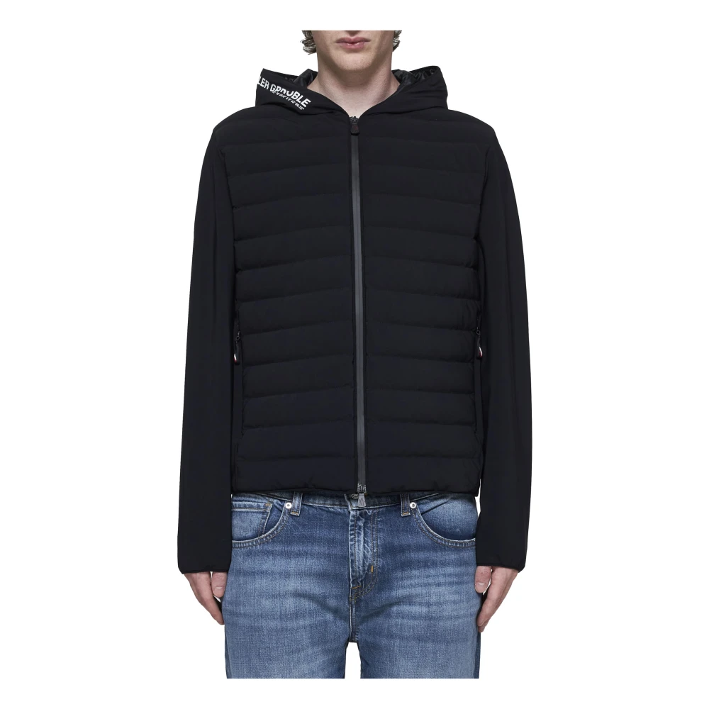 Moncler Gewatteerde Zwarte Trui Black Heren