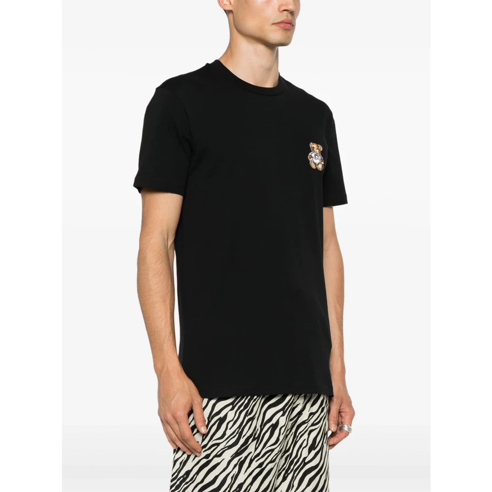 Moschino Geborduurde Beer T-shirts en Polos Black Heren