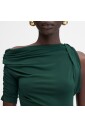 robe-drapee-vert-fonce