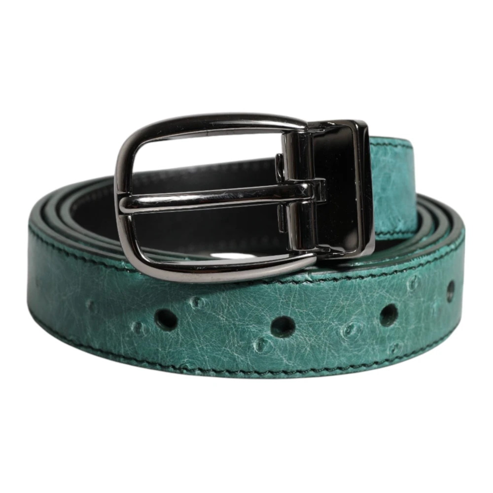Dolce & Gabbana Women's Green Ostrich Leather Belt