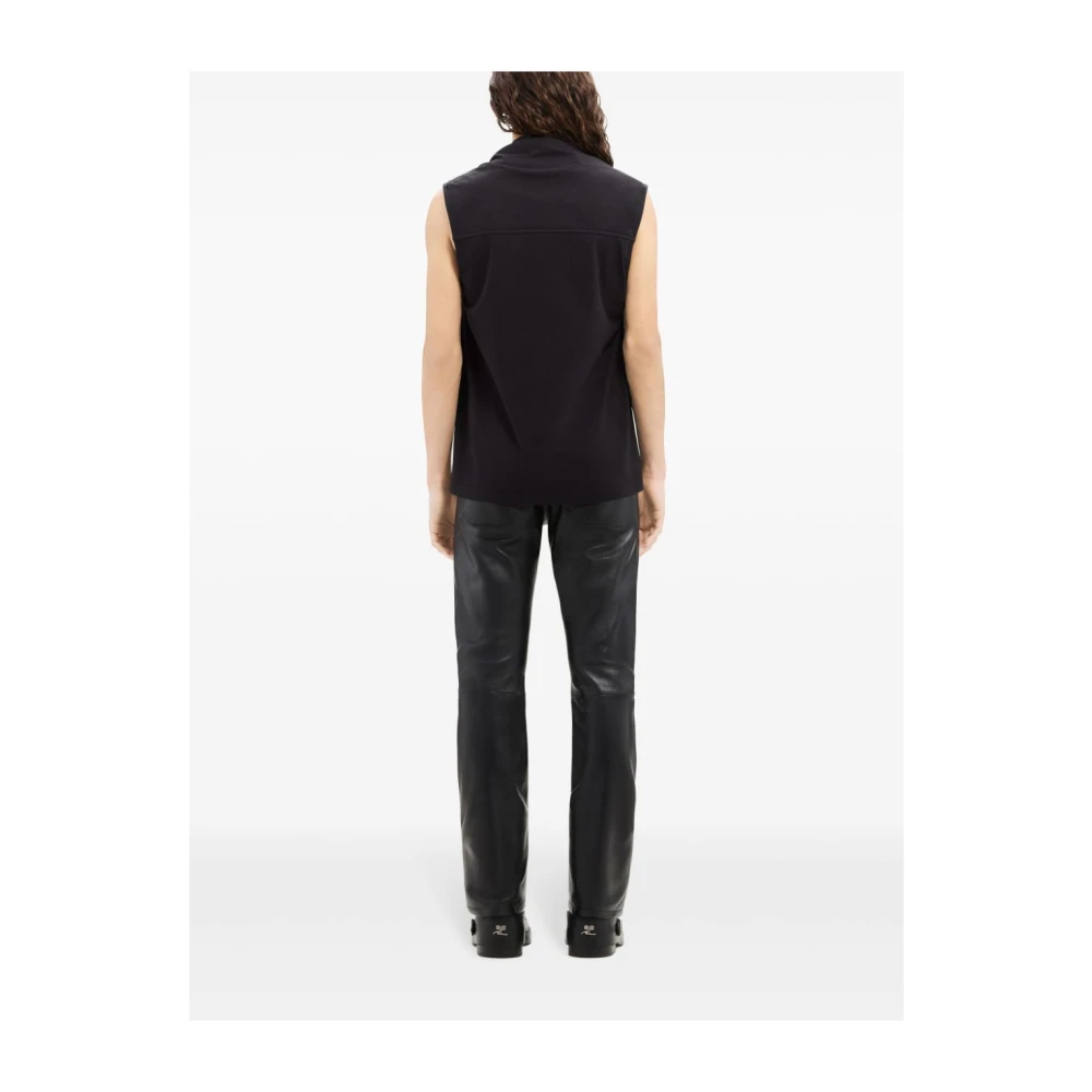 Courrèges Zwarte Tanktop met Logo Applique Black Heren