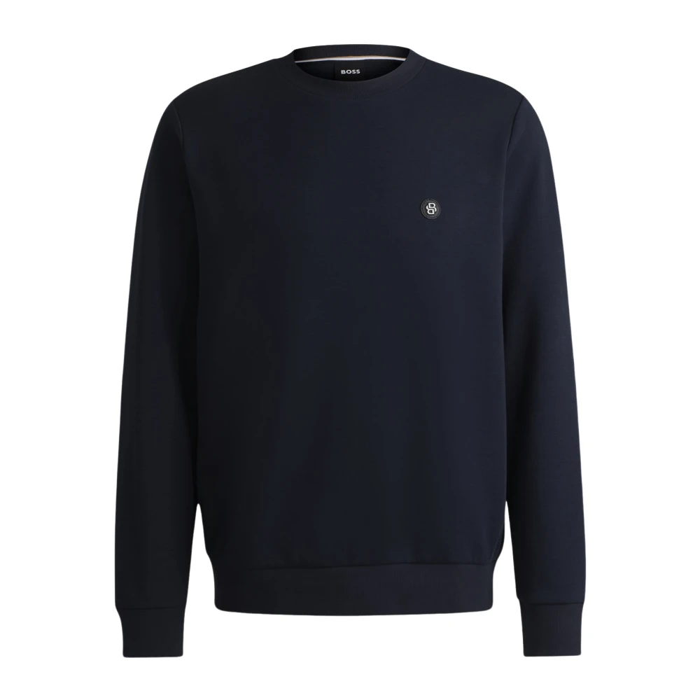 Hugo Boss Blauwe Katoenen Trui met Ronde Hals Blue Heren