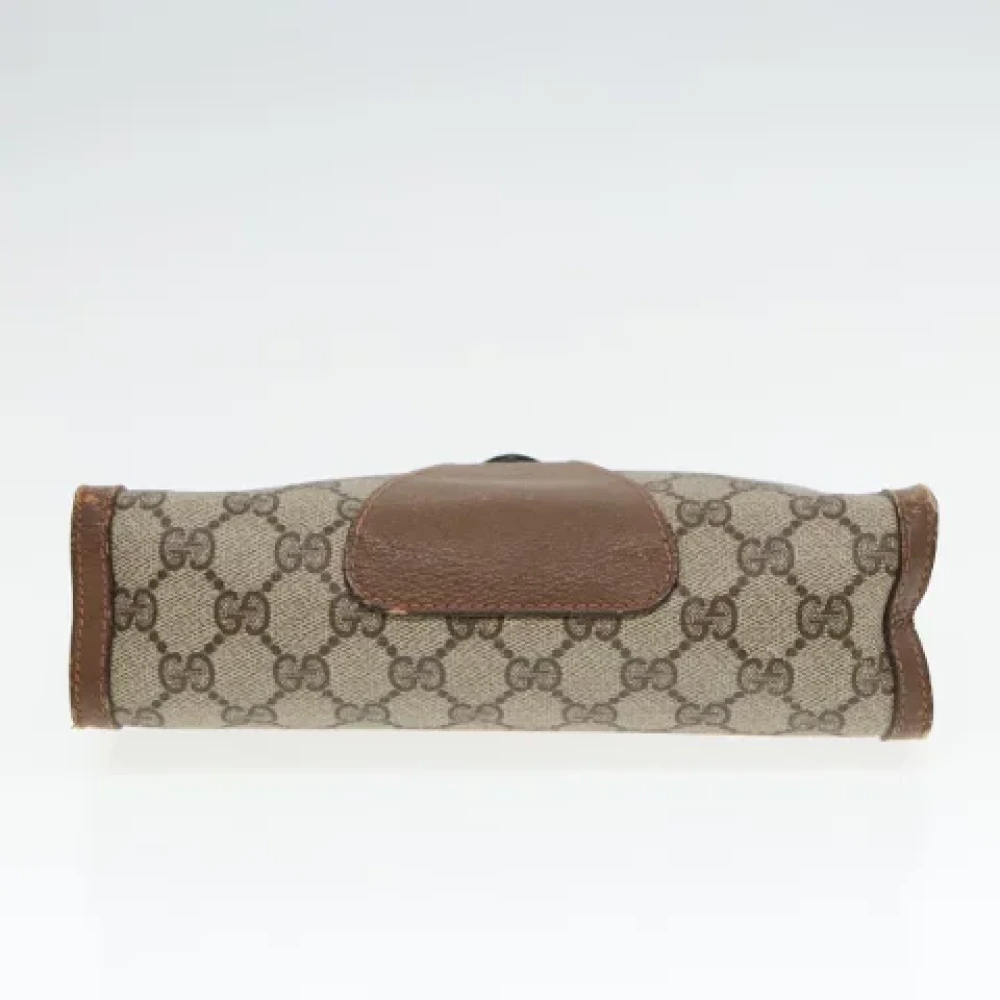 Gucci Vintage Pre-owned Leather clutches Beige Dames