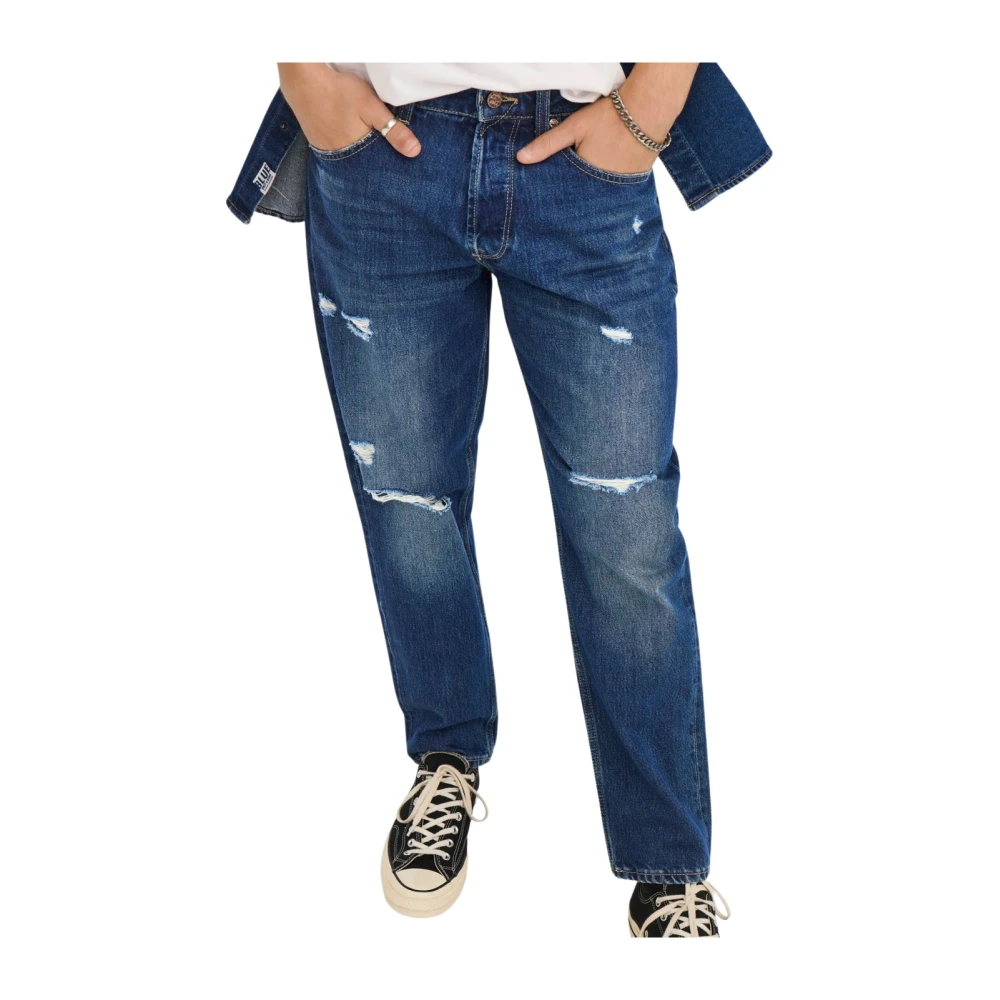 Only & Sons Stijlvolle Straight Jeans Upgrade Collectie Modern Blue Heren
