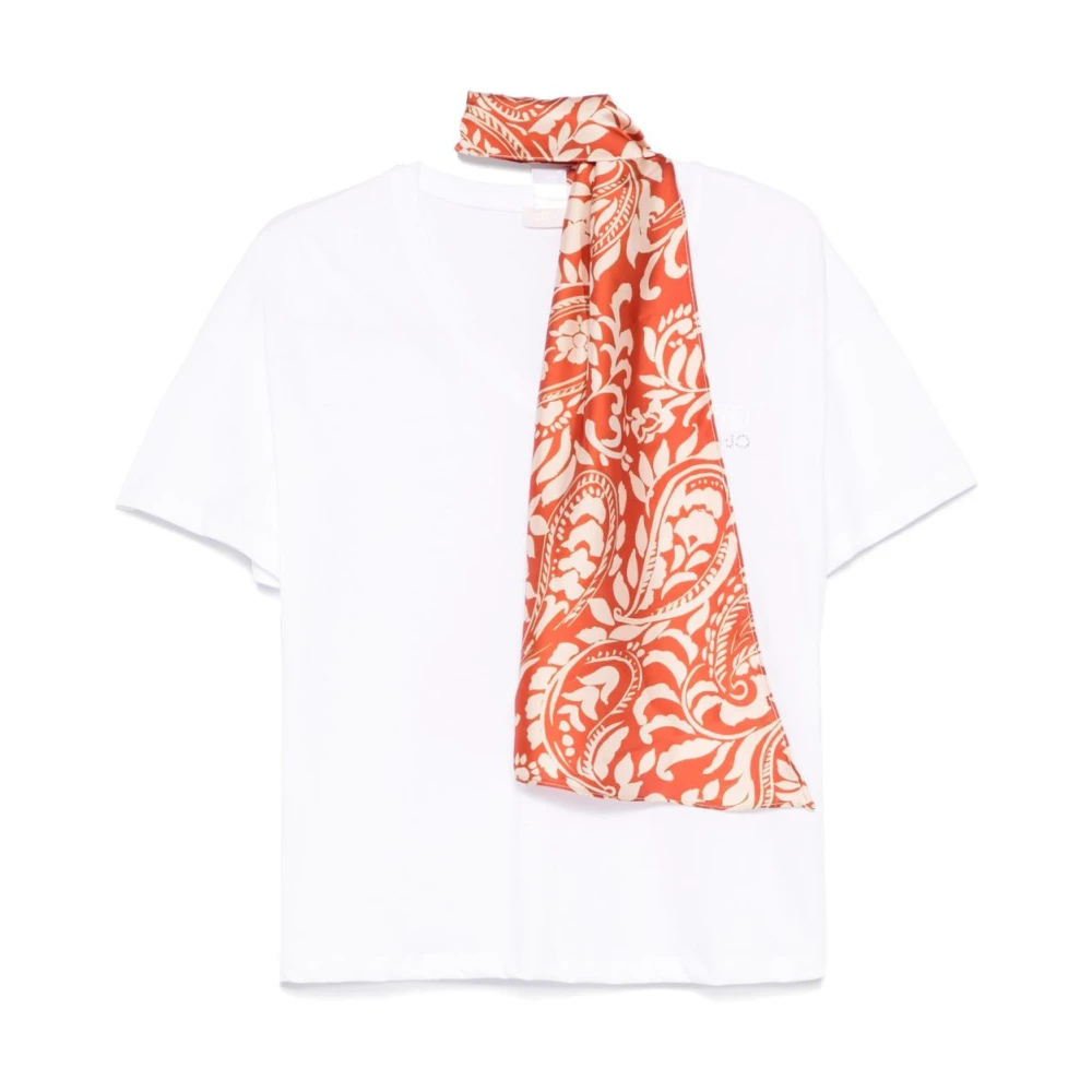 Liu Jo Multicolor Sjaal Wit T-shirt Multicolor Dames
