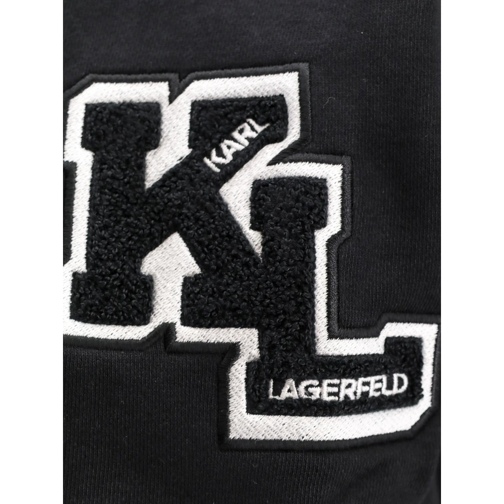 Karl Lagerfeld Varsity Organisch Katoenen Sweatshirt Black Dames