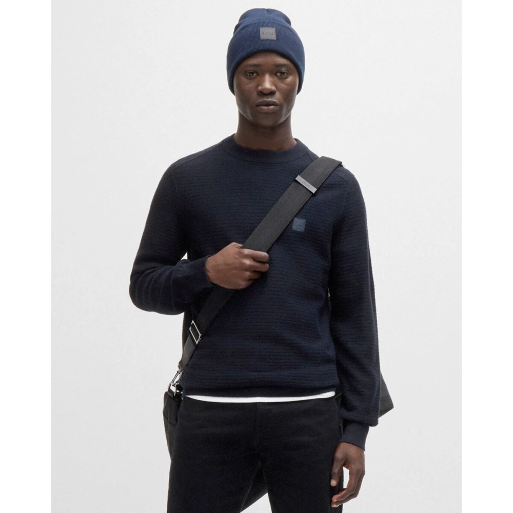 Boss Orange Stijlvolle Pullover met Anion_S Technologie Blue Heren