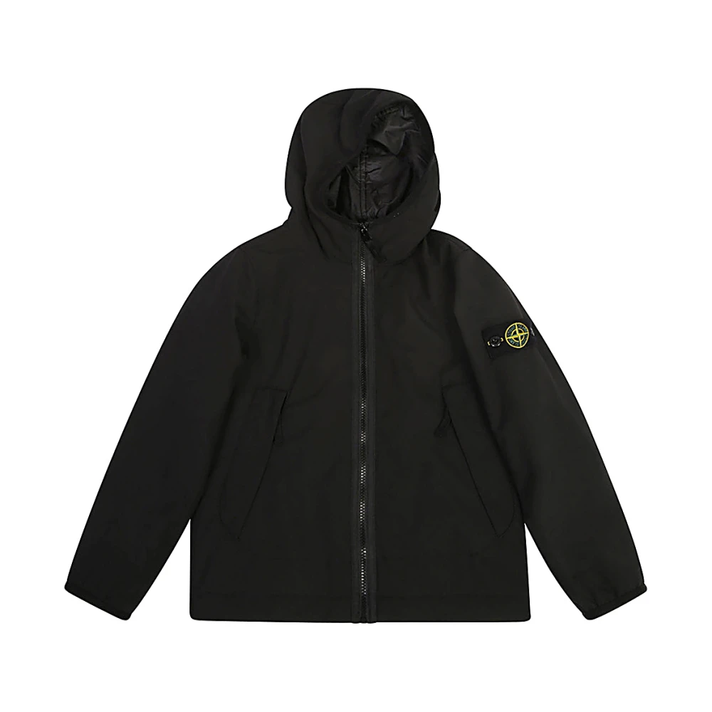 Stone Island Svart Parkas för Pojkar Black, Pojke