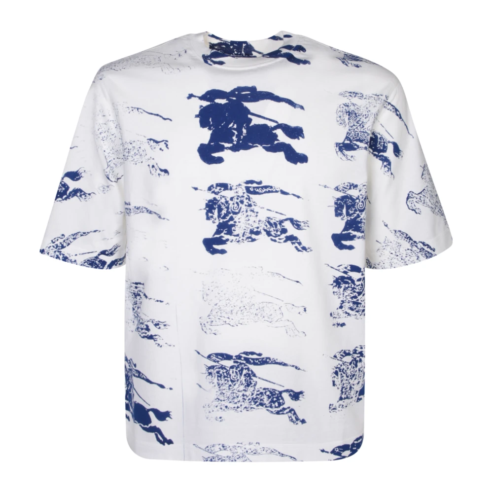 Burberry Blauw en wit EKD T-shirt met bedrukt logo White Heren
