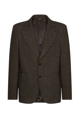 Glen Plaid Stretch Jersey Jacket