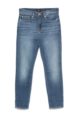 Högmidjade jeans med raka ben
