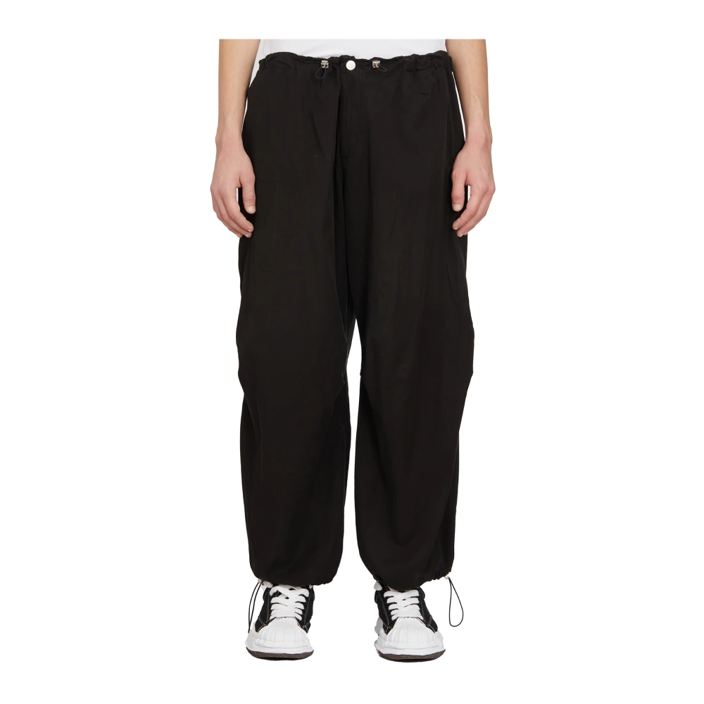 Andrea Ya aqov Wijde Cupro Katoenen Broek Black Heren