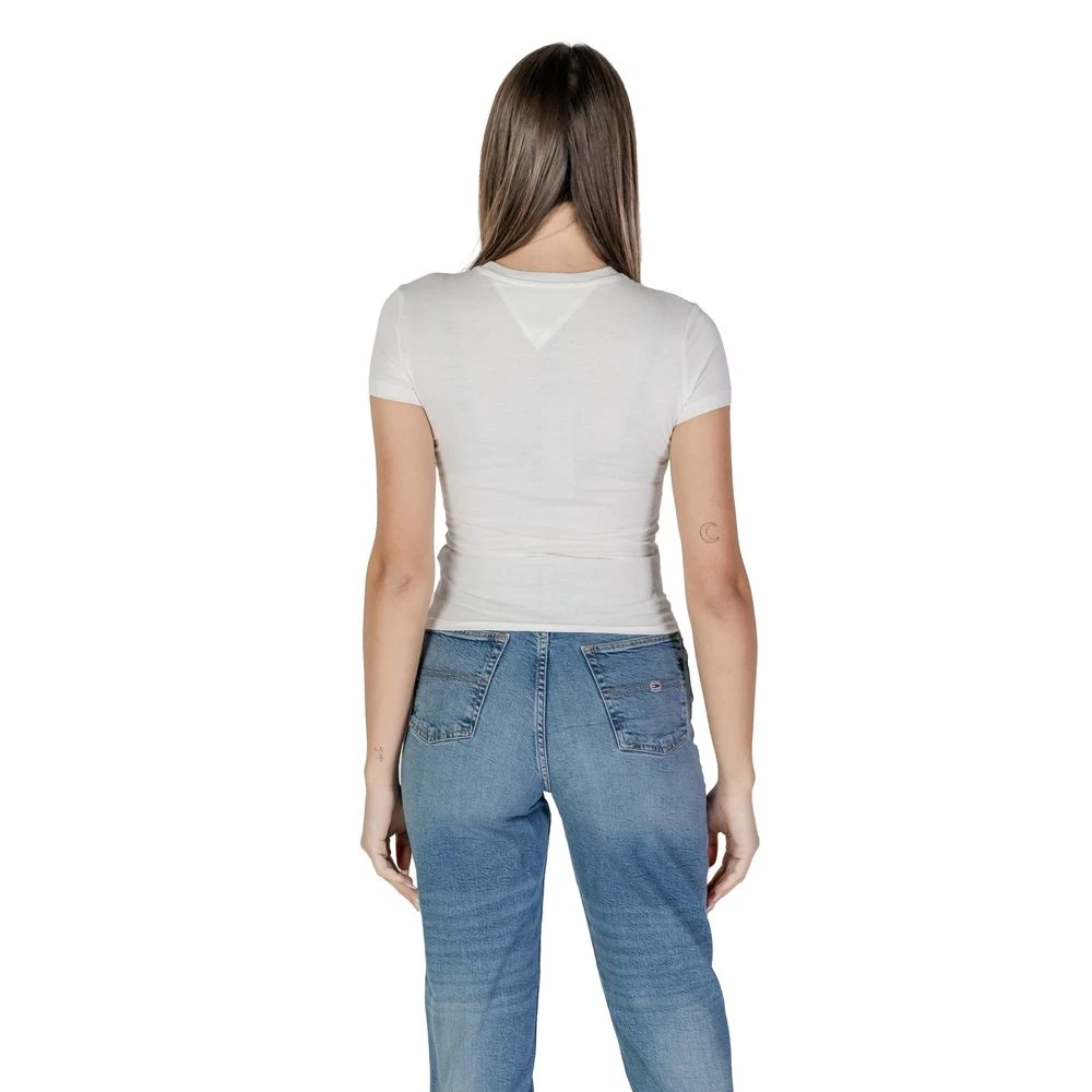 Tommy Jeans Witte Katoenen Geregenereerde Tops & T-Shirt White Dames