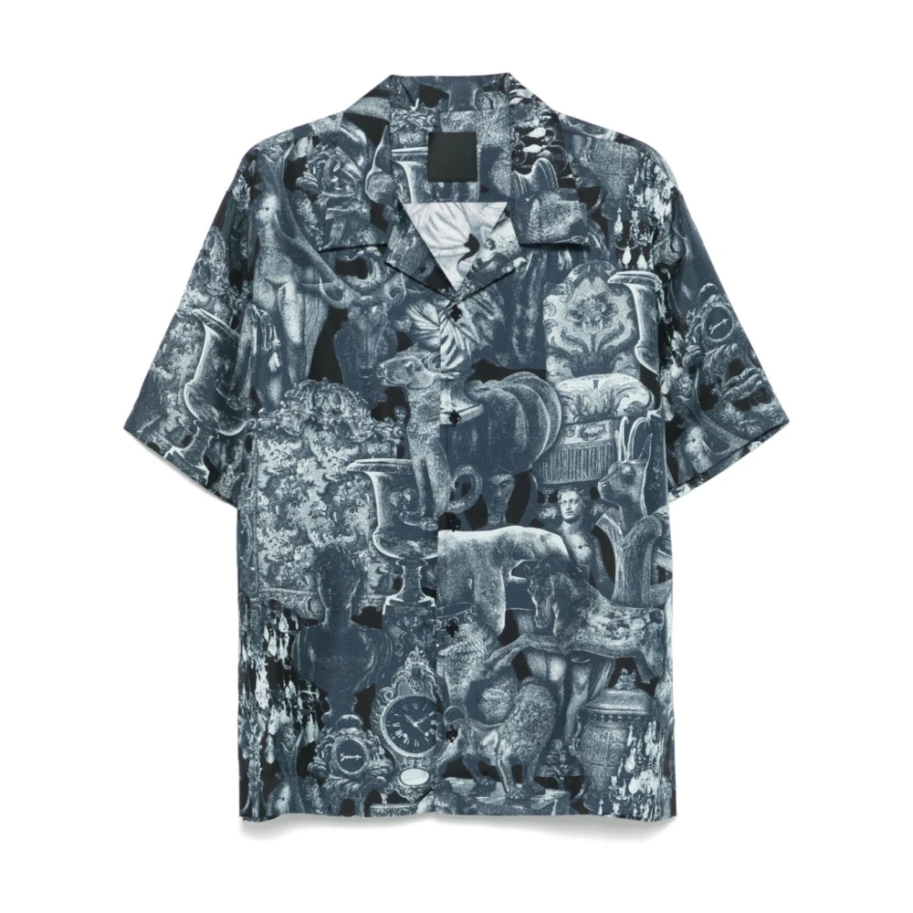 Givenchy Hubert Objecten Print Zijden Shirt Multicolor Heren