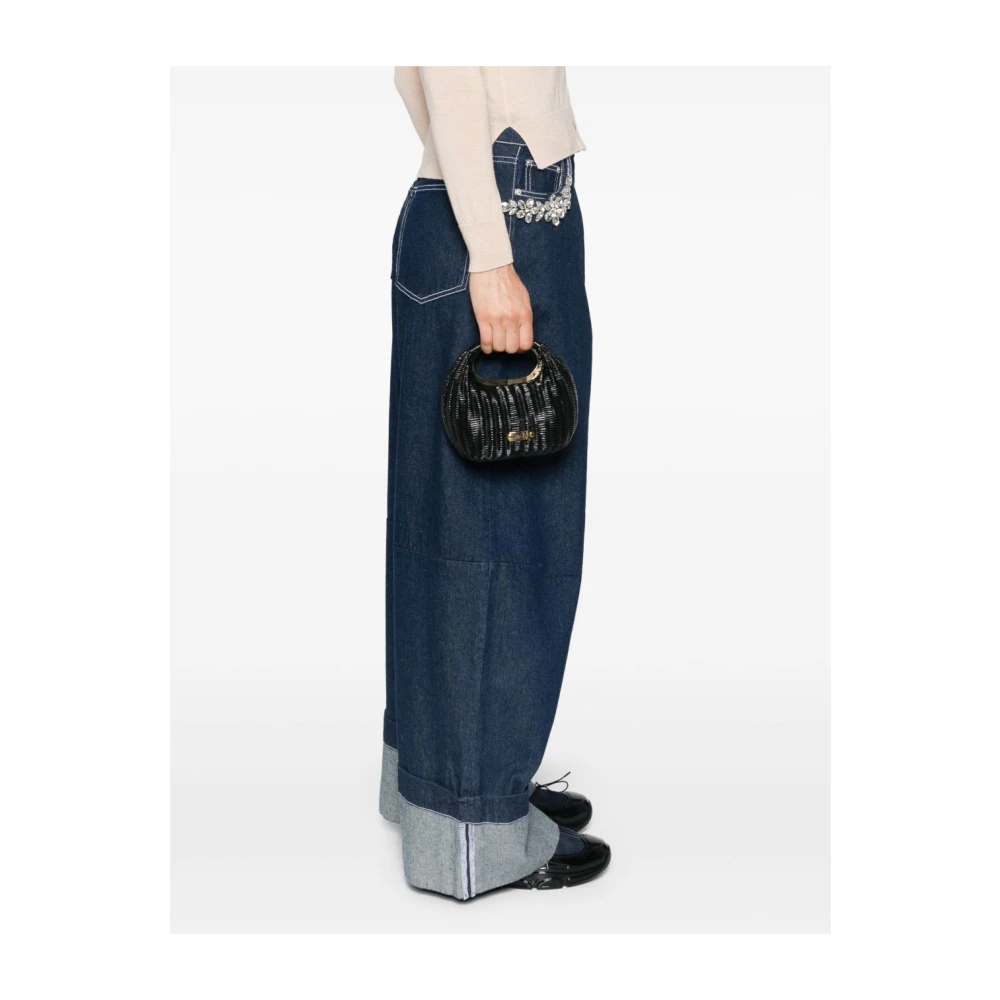 Sacai Zwarte Rieten Handtas met Metalen Logo Black Dames