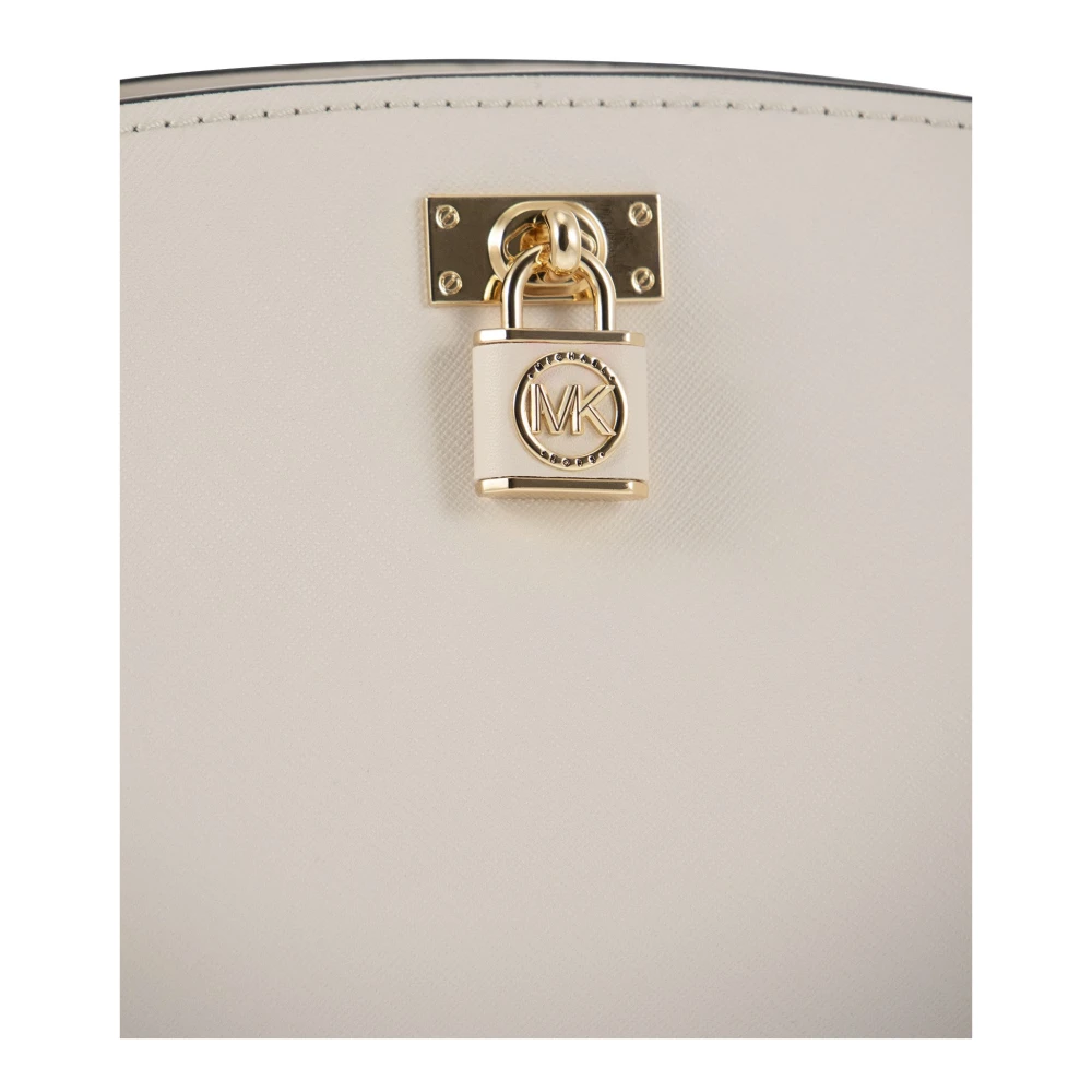 Michael Kors Ruby Medium Saffiano Lederen Schoudertas White Dames