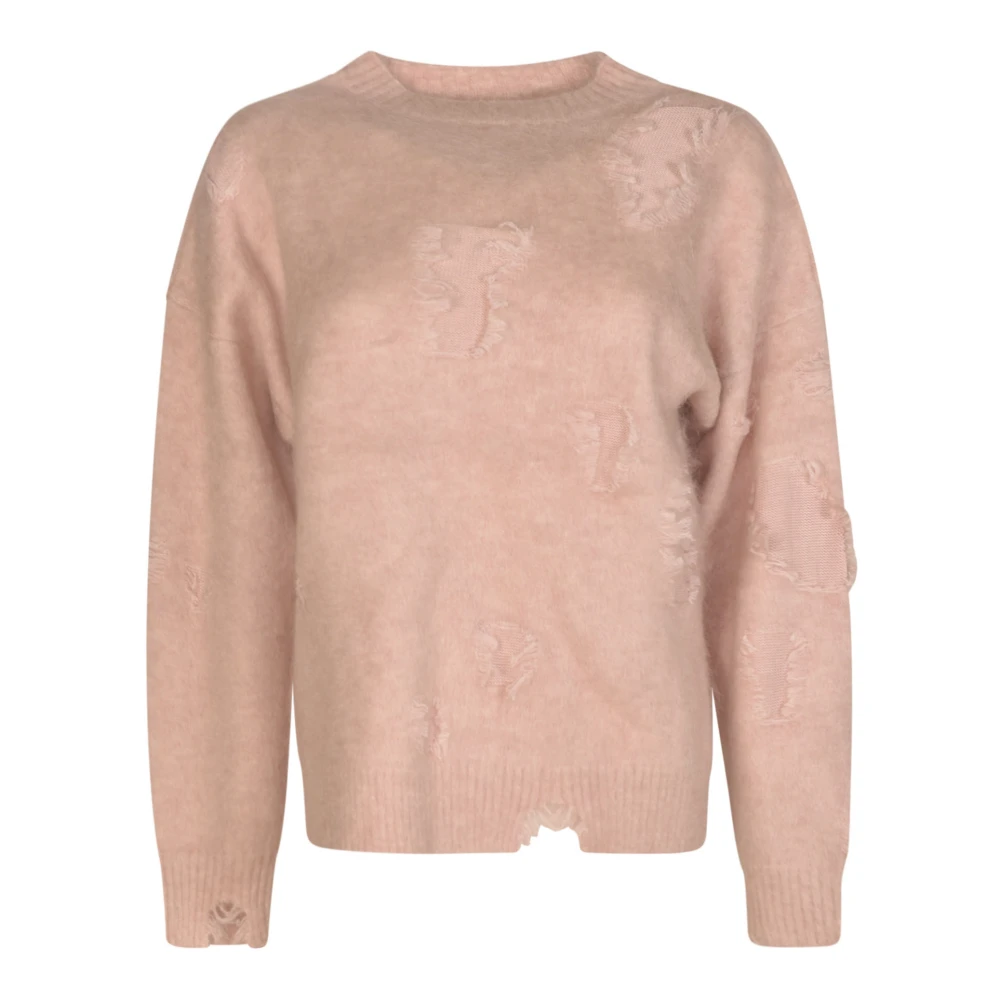 R13 Distressed Detail Sweater Pink Dames