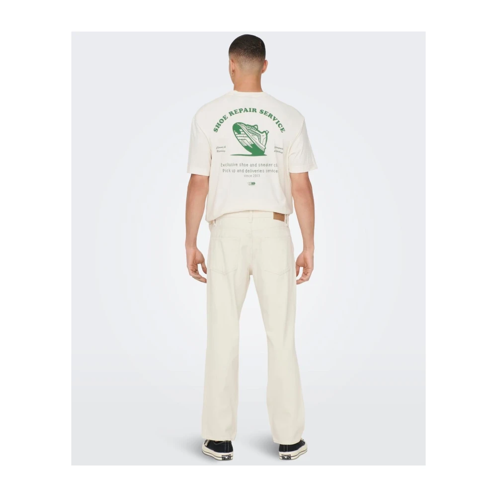 Only & Sons Herenbroek Rechte Pijp Beige Heren