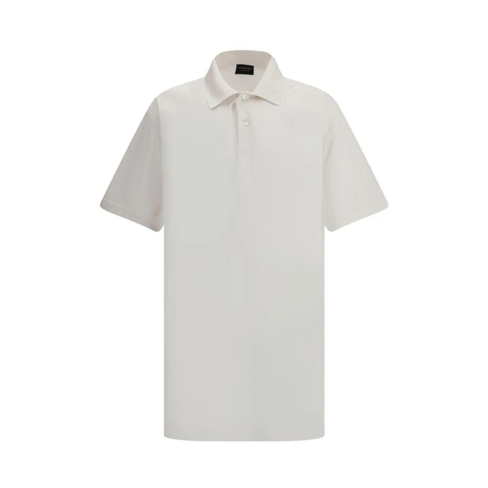 Balenciaga Klassiskt Logo Polo Skjorta White, Herr