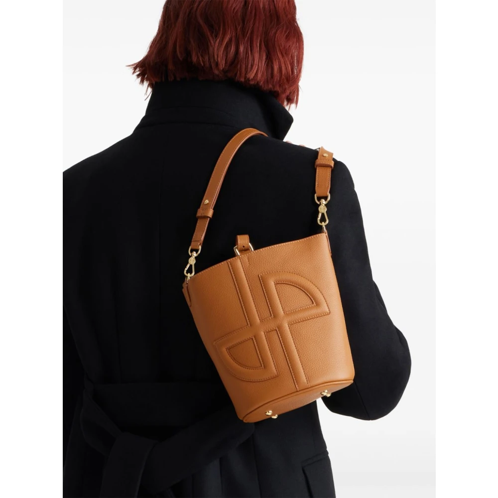 Patou Bruin Leren Bucket Tas Brown Dames