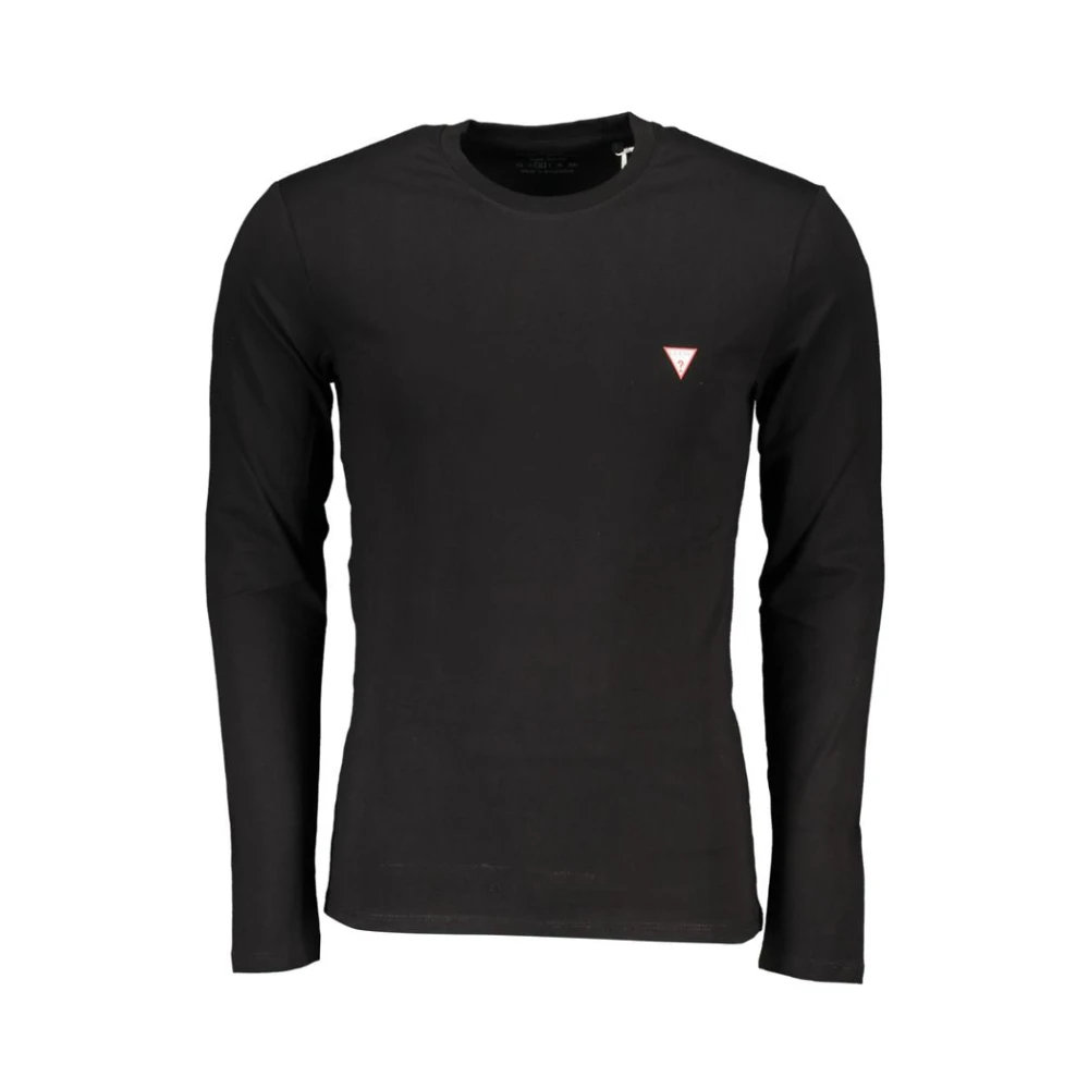 Guess Long Sleeve Top With Print Design - Male - Long Sleeve T-Shirts - Black - S - Tops